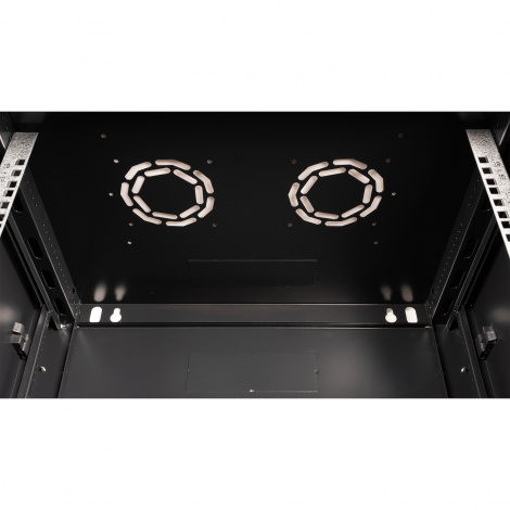 Шкаф 19" телекоммуникационный настенный,  18U 901x600х450 мм, дверь стекло, черный